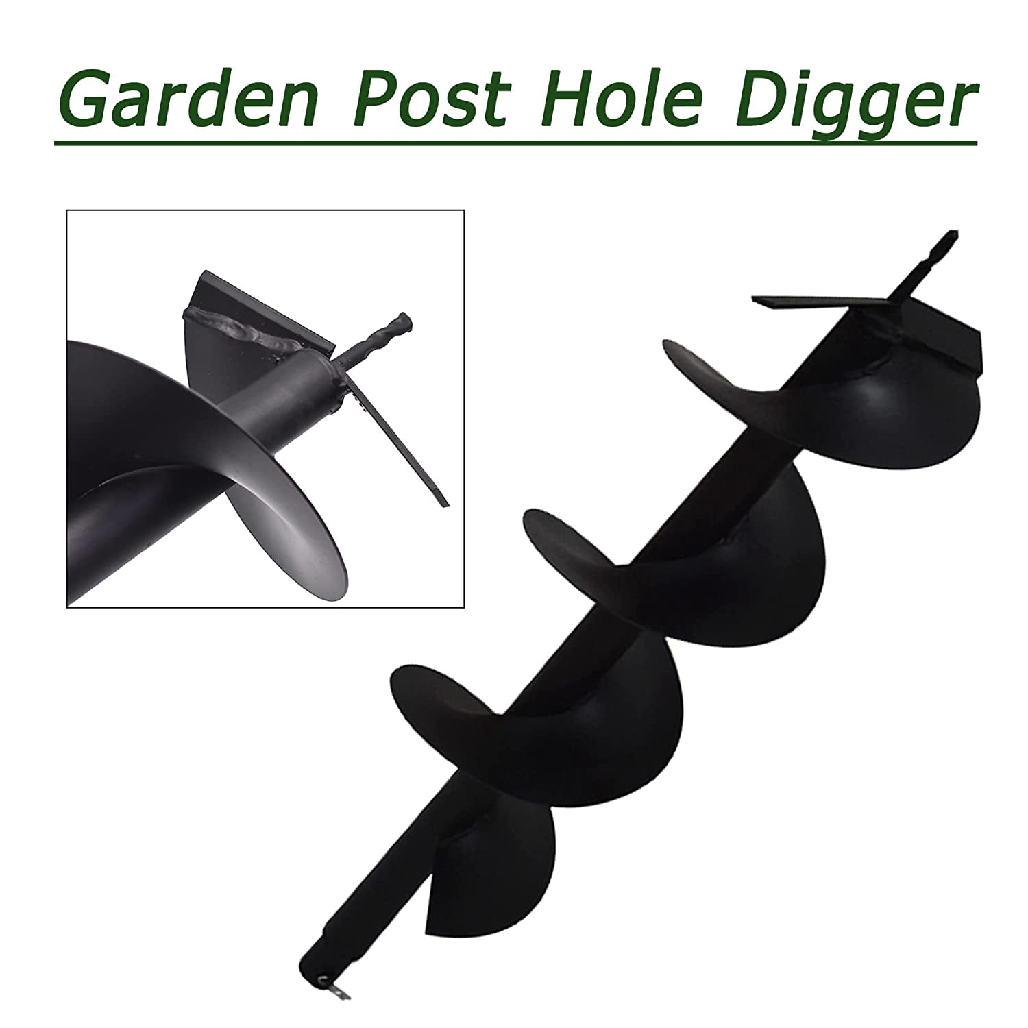EPOTOOR 8 Inch Earth Auger Drill Bits for Planting, 8 x 31.5 Gasoline Engine Auger Post Hole Digger Drill Bits, Bulb Planter Tool with 3/4 Shaft