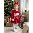 thumbnail image 3 of Loicainy Infant Baby Girls Christmas Romper 3 6 12 18 24 Months Long Sleeve Embroidery Santa Bodysuit Headband, 3 of 8