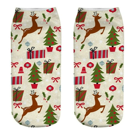 

ERTUTUYI Christmas Women’s Casual Cotton Pattern Socks Comfortable Cute Animal Print Socks F
