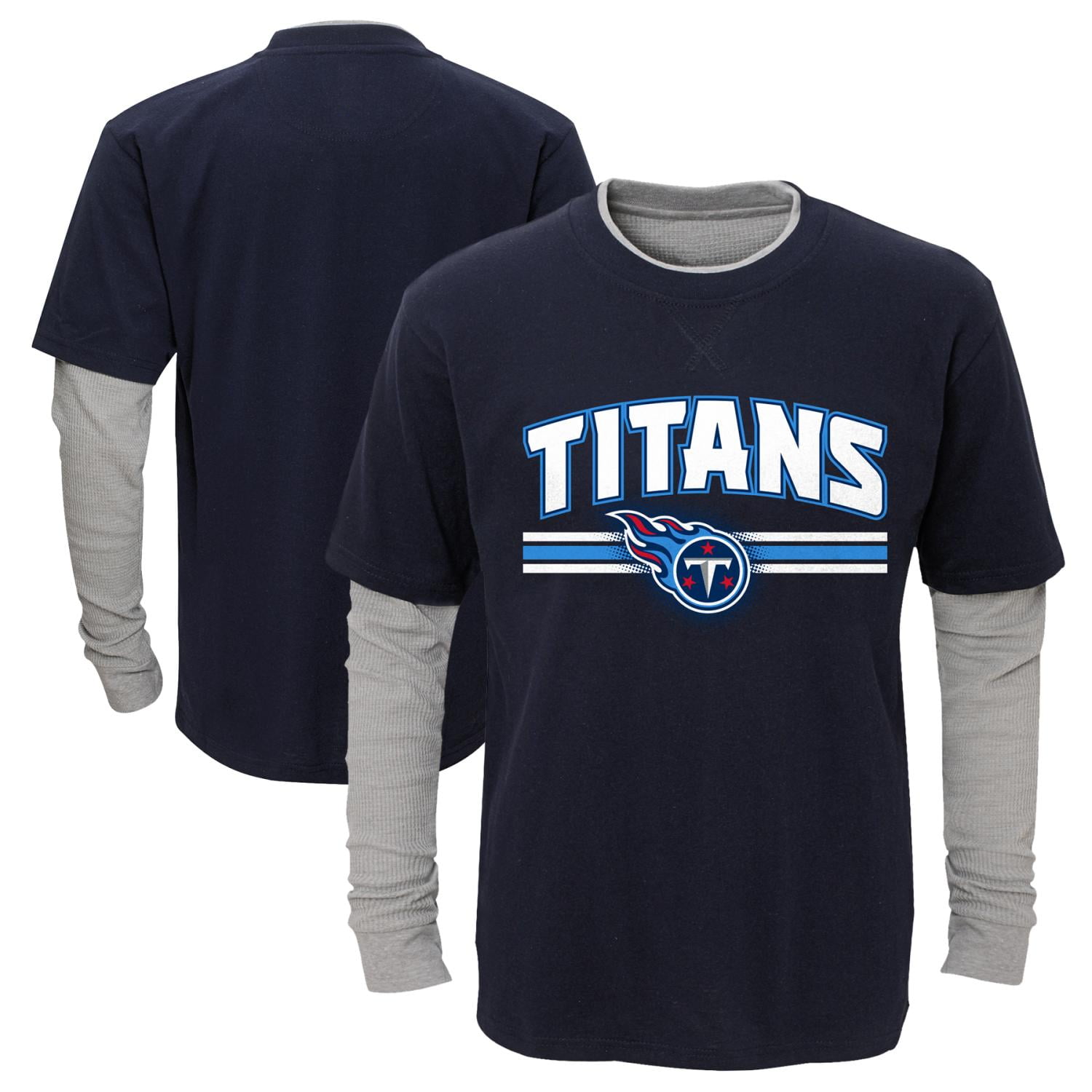 Tennessee Titans Youth NFL "Bleachers" L S Faux Layer Thermal Shirt by Outerstuff