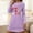 Purple, variant on Aobny Valentine's Nightgowns for Women Heart Short Night Shirts Crew Neck Blue Long Sleeve Pajama Set,XXL