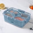 thumbnail image 5 of Cook with Color 4-Compartment Snack Box with Removable Ice Pack, Locking Lid and Handle, Dishwasher Safe, Blue, 5 of 13