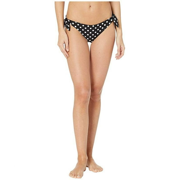 Kate Spade New York Lia Dot Reversible Side Tie Bikini Bottoms, X-Small, Black/White