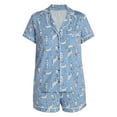 thumbnail image 5 of Joyspun Women's Dreamy Soft Collection Notch Collar Top and Shorts Pajama Set, 2-Piece, Sizes XS-3X, 5 of 7