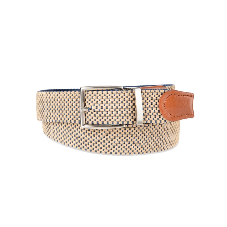 Chaps Men's Reversible Stretch Web Fabric Belt, Navy/Khaki photo 2