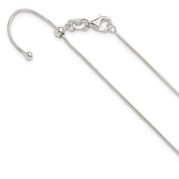 Sterling Silver Polished Adjustable Necklace