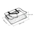 thumbnail image 2 of Uxcell L Size Clear Toiletry Bag Makeup Cosmetic Pouch with Zipper Handle, Black, 2 of 6