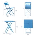 thumbnail image 2 of Ensembles Bistro pour 2, Ensemble Bistro 3 Pcs, Table Carrée Pliante et Ensemble de 2 Chaises, Résistant aux Intempéries, Ensemble Bistro Compact Mobilier d'Extérieur pour Balcon, Cour, Jardin, 2 of 8
