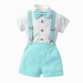 thumbnail image 2 of Baby Boy Formal Short Set Toddler Summer Gentleman Outfit Kid Short Sleeve Bowtie Shirt Suspender Shorts Suit Kaprioy, 2 of 4