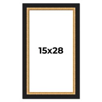 15x28 Frame Gold Real Wood Picture Frame Width 2.25 Inches | Interior Frame Depth 0.5 Inches |