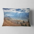 thumbnail image 2 of Designart Beautiful Mountain Village View - Landscape Printed Throw Pillow - 12x20, 2 of 5
