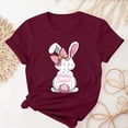 thumbnail image 3 of Camisetas de Cuello de Tripulación de Manga Corta para las Mujeres Cartas de Impresión de Pascua Camiseta de Manga Corta, Spandex de Poliéster, 3 of 5