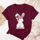 thumbnail image 3 of Camisetas de Cuello de Tripulación de Manga Corta para las Mujeres Cartas de Impresión de Pascua Camiseta de Manga Corta, Spandex de Poliéster, 3 of 5