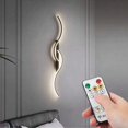 thumbnail image 2 of 1pc USB Rechargeable LED Wall Light, Dimmable With Remote Control, 5V2A 4000mAh, 60/80cm LED Long Strip, Black Aluminum Iron Material, Easy To Install For Bedroom Living Room Corridor Staircase Restau, 2 of 5