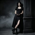 thumbnail image 2 of LIIPEE Womens Halloween Gothic Dark Elegant Short Sleeve Lace Square Neck Blouse,XS-L, 2 of 9