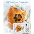 thumbnail image 4 of Cámara Digital 4K 64MP con Doble Cámara Autofoco Zoom 16X Anti-vibración Flash Tarjeta 32GB para Vlogging Adolescentes y Adultos, 4 of 7