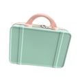 thumbnail image 3 of Estuche de viaje para maquillaje, pequeña maleta de viaje para mujer para artículos de tocador con asa suave, bolsa organizadora de cosméticos ligera azul rosa, 3 of 8