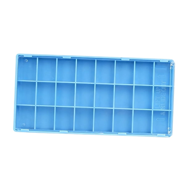 Caja de almacenamiento de piezas de reloj, estuche de transporte, tapa a prueba de polvo para el mantenimiento del hardware del reloj. Cuadrícula de 24
