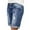 Blue-01, variant on REALiKUN Jean Shorts for Women Knee Length Ripped Jeans High Waisted Stretchy Buttoned Folded Hem Denim Short