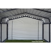 Arrow 12 x 20 x 8 ft Grey Carport Enclosure Kit