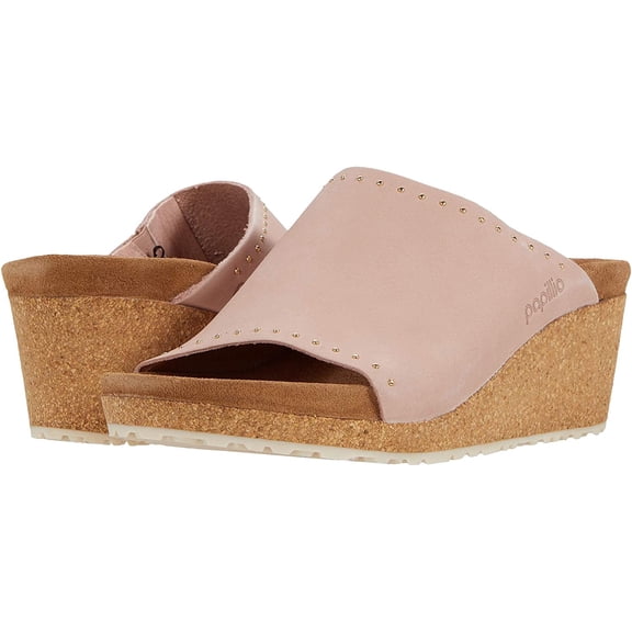 Birkenstock womens Namica Rivets By Papillio 10-10.5 Narrow Soft Pink Nubuck