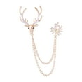 thumbnail image 2 of Rhinestone Deer Pin Fashion Tassel Chain Brooch Christmas Elk Reindeer Pins gold, 2 of 7