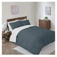 thumbnail image 4 of Reversible Down Comforter, Medium Warmth (44-Ounces of Fill) King-California King Size Blanket, Navy-Grey, 4 of 7