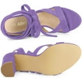 thumbnail image 5 of BLISSFUL STEP Women's Open Toe Crisscross Lace Up Chunky Heel Sandals, 5 of 5