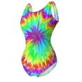 thumbnail image 6 of Bright Tie Dye Swimsuit Colorful Swirl Push Up Swimwear One Piece Surfing Bathing Suit Swimsuits Graphic Beachwear Large Size, 6 of 7
