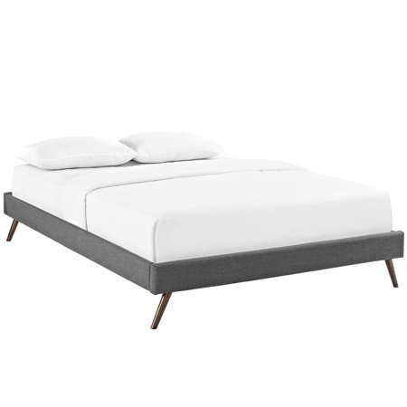 Ergode Loryn Queen Fabric Bed Frame with Round Splayed Legs - Gray