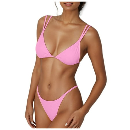Leopard Bikini Bikini Set with Ruffle Cover up Women s Sexy Thong Bottom Two Piece Bikini Double Shoulder Straps Cute Swimsuit Triangle Bathing