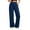 Blue, variant on Athletic Pants for Women Elastic High Waist Loose Fitted Full Length Yoga Pants Solid Color