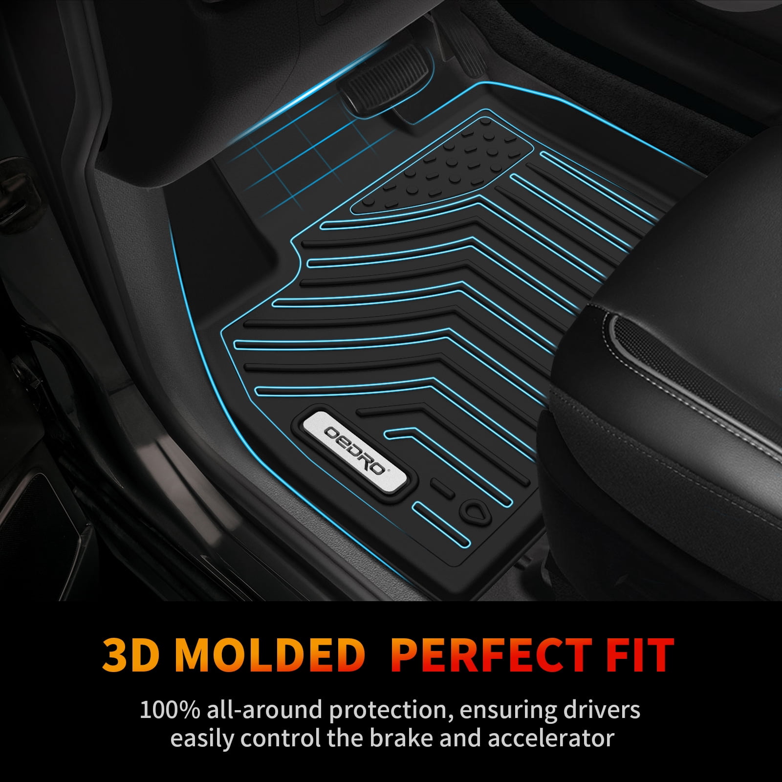 RVNI Floor Mats for Hyundai Palisade 2020-2023 All Weather Molded 3D