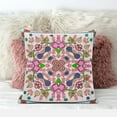 thumbnail image 2 of Paisley Pattern Square Indoor/Outdoor Pillow in Light Pink Purple Green 16x16, 2 of 5