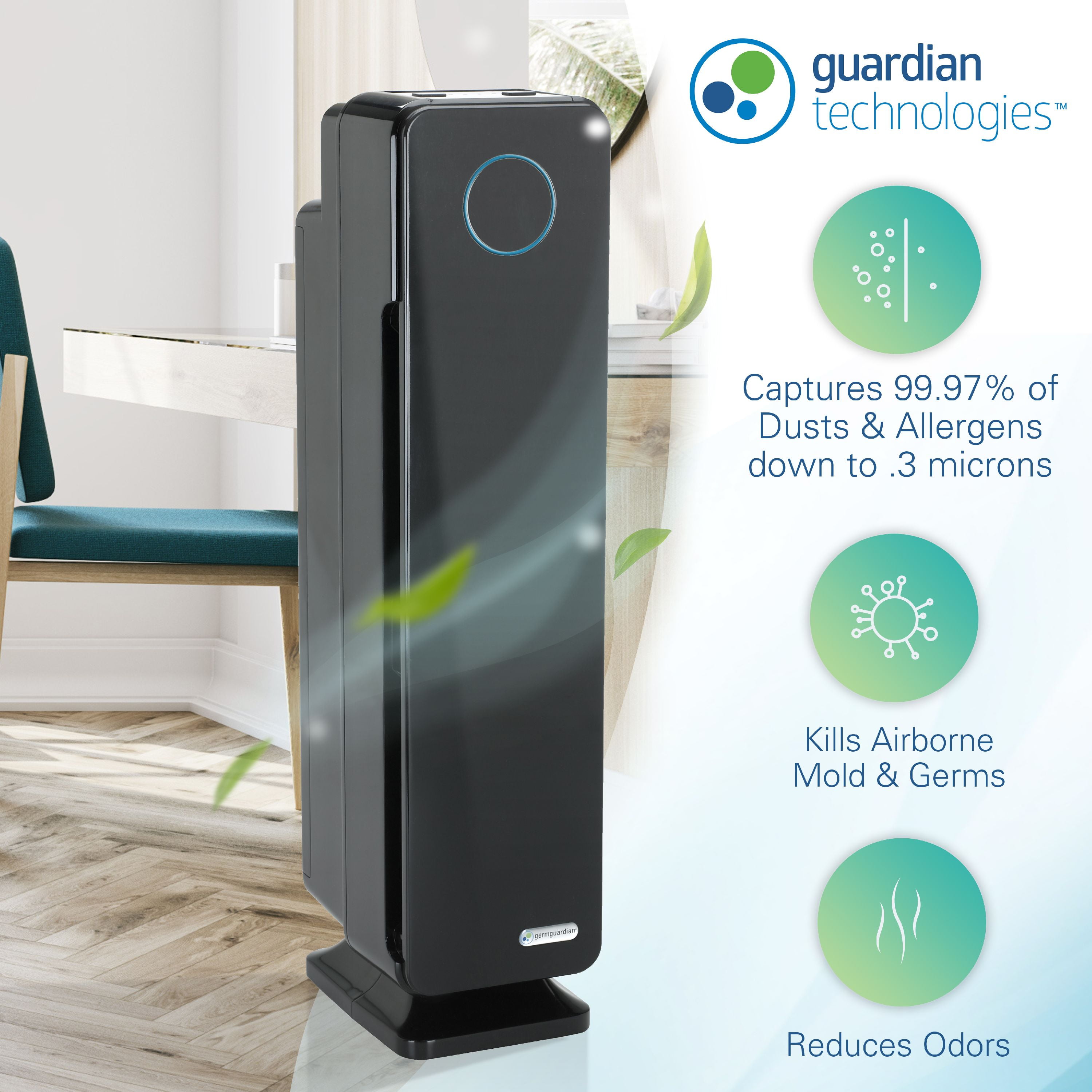 Germguardian Air Purifier With True Hepa Filter Uv C 3 In 1