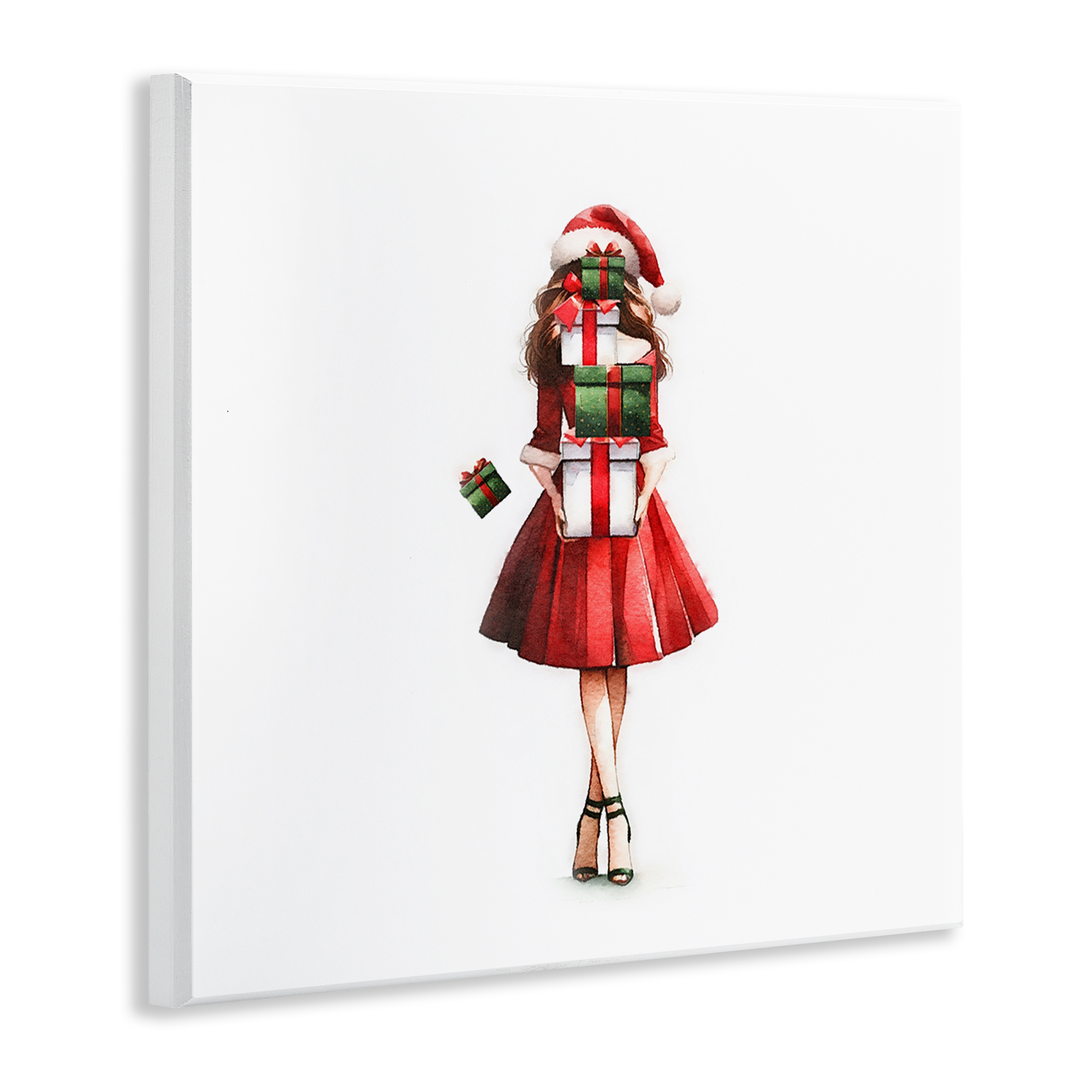 Stupell Industries Carrying Christmas Fun Holiday Painting Unframed Art Prints Wall Art, 12 x 12