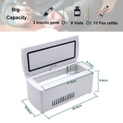 Global Care Market Portable Medicine Refrigerator and Insulin Cooler with Carrying Case, White, 1 Count