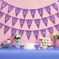 thumbnail image 2 of Cheereveal 3 Pack 21st Happy Birthday Bunting Banner, 36 Pieces Triangle Flag Purple and Silver, 21st Birthday Decoration, Birthday Pennant Banner for Women, Birthday Anniversary Theme Party Supplies, 2 of 6