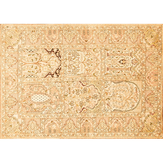 Ahgly Company Indoor Rectangle Animal Orange Traditional Area Rugs, 8' x 12'