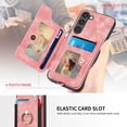 thumbnail image 5 of S23+ Plus Case,Card Holder Wallet for Galaxy S23 Plus Case,Ring Holder Stand,RFID-Blocking,Wrist Strap,Camera Protector,Leather Protective Magnetic Flip Cover for Samsung S23 Plus Case (Pink), 5 of 14