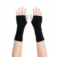 thumbnail image 2 of Unique Bargains 1 Pair Fingerless Gloves Solid Style Knit Gloves Black, 2 of 5