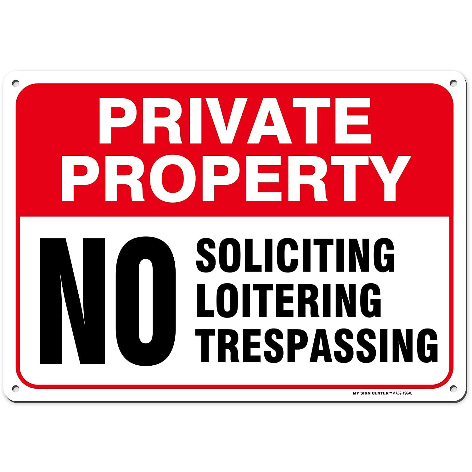 Private Property No Soliciting No Trespassing Video Surveillance Sign 12" x 18"