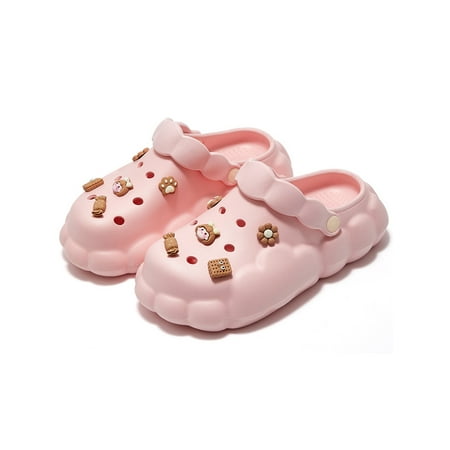 

Colisha Ladies Quick Dry Hollow Out Beach Sandals House Cute Clogs Women Anti-Slip Closed Toe Slide Pink 7-7.5
