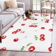 thumbnail image 2 of Non-Slip Rug Pad Rugs Summer Cherry Red Watercolor Rectangle Area Rugs 3x5Ft Soft Carpet Pads for Living Room Kids Room, Farm Fruit Harvest, 2 of 9