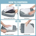 thumbnail image 3 of Compression Packing Cubes, 7 Set Travel Organizer Bags for Luggage with Shoe Bag, Expandable Storage for Suitcases Travel, Gray, 3 of 7