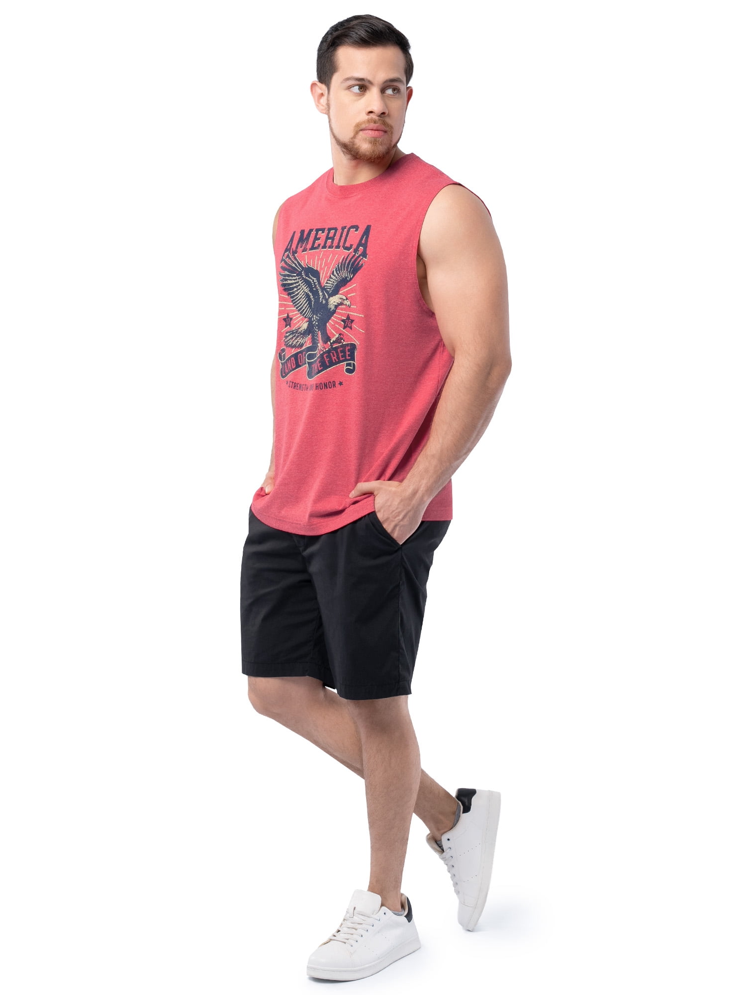 Way to Celebrate Men's 4th of July Americana Graphic Muscle Shirt Tank Top, Sizes XS-5XL