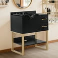 thumbnail image 5 of BarberPub Modern Salon Backwash Station with Bowl, Shampoo Cabinet with Sink, Black, 5 of 10
