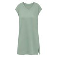 thumbnail image 4 of Puliio T Shirt Dresses for Women Summer V Neck Short Sleeve Side Slit Mini Casual Loose Everyday Dress, 4 of 4