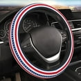 thumbnail image 3 of Lsque American Patriotic Stars And Stripes Ultra Soft Car Steering Wheel Cover for Women, Standard 15 inch Size for Truck Van SUV Auto, 3 of 8