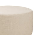 thumbnail image 6 of yotijay Elastic Pedal Cover Stretch Storage Ottoman Slipcover Small Round Footstool Sofa Beige, 6 of 7